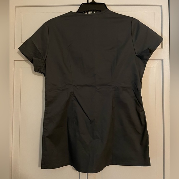 Buttersoft 4-Way Stretch Grey Peplum Scrub Top - Picture 2 of 6